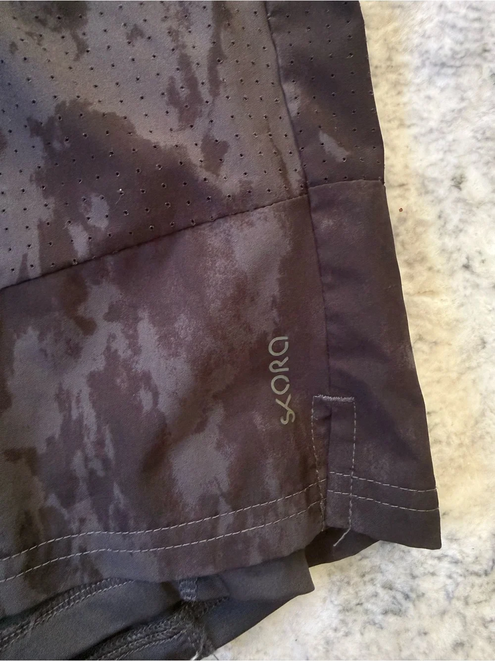 Men’s Athletic Shorts M Black Camo Lined Gym Running Workout Quick Dry